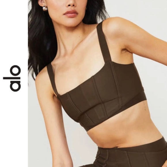 Alo YogaAirlift Corset Bra Expresso BROWNXS